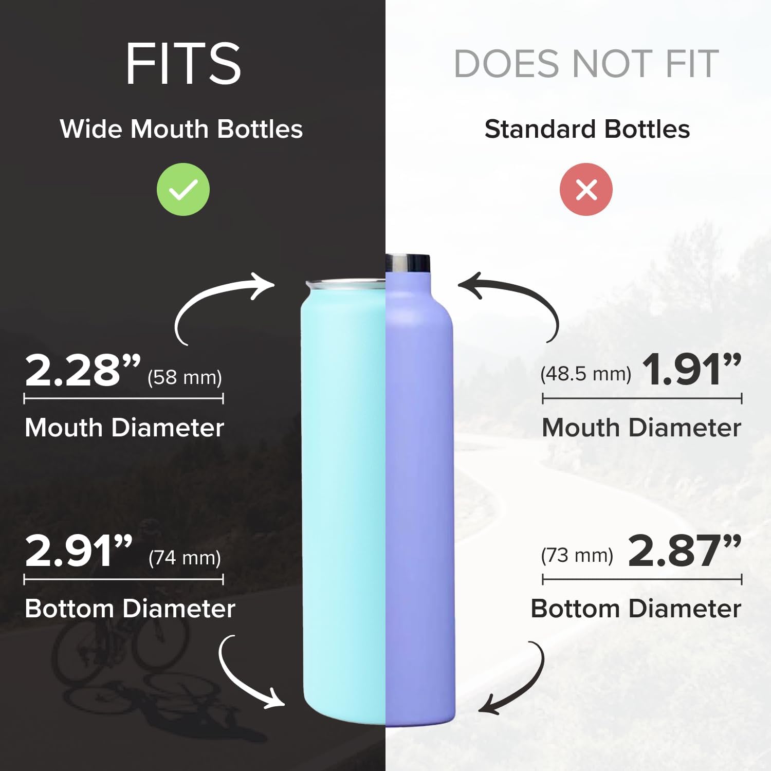 Wide Mouth Water Bottle Lid Set with Straw