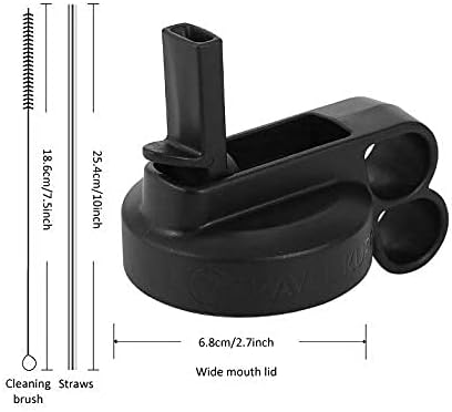 Wide Mouth Water Bottle Lid Set with Straw