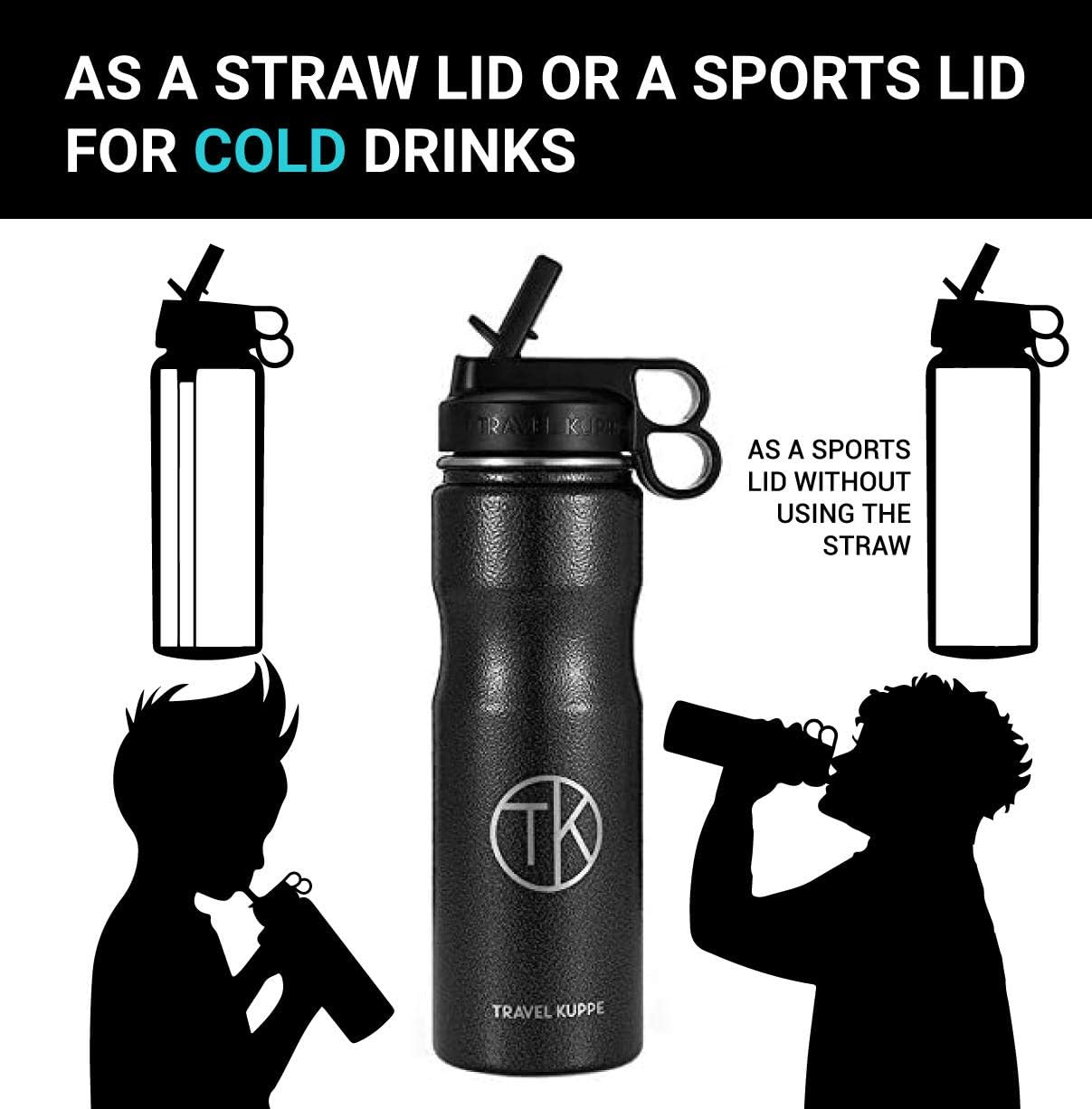 Wide Mouth Water Bottle Lid Set with Straw